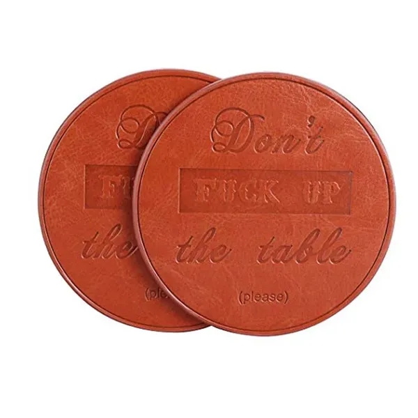 Leather Round Coaster - Leather Round Coaster - Image 0 of 3