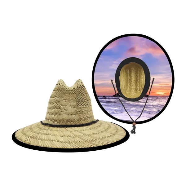 Lifeguard Straw Hat with Color Underbrim & Patch - Lifeguard Straw Hat with Color Underbrim & Patch - Image 1 of 12