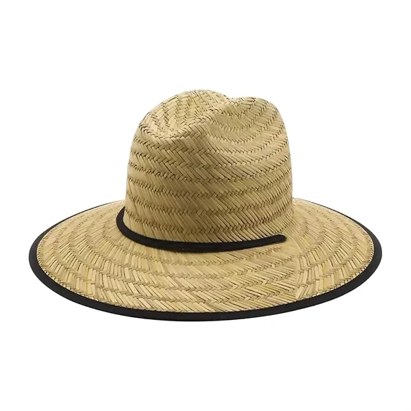 Lifeguard Straw Hat with Color Underbrim & Patch - Lifeguard Straw Hat with Color Underbrim & Patch - Image 3 of 12