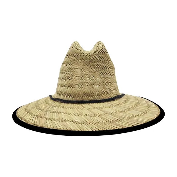 Lifeguard Straw Hat with Color Underbrim & Patch - Lifeguard Straw Hat with Color Underbrim & Patch - Image 8 of 12