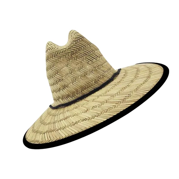 Lifeguard Straw Hat with Color Underbrim & Patch - Lifeguard Straw Hat with Color Underbrim & Patch - Image 9 of 12