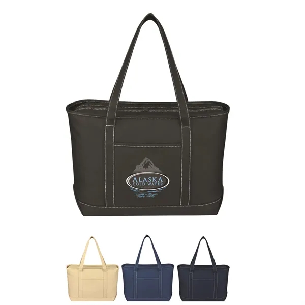 Large Cotton Canvas Yacht Tote Bag - Large Cotton Canvas Yacht Tote Bag - Image 12 of 12