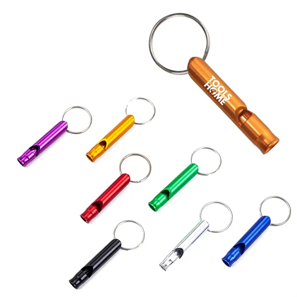Mini Aluminum Whistle Keyring Keychain - Mini Aluminum Whistle Keyring Keychain - Image 0 of 6
