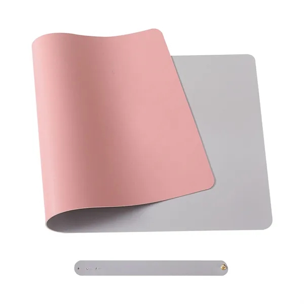 Office Large Leather Computer Desk Pad With Strap - Office Large Leather Computer Desk Pad With Strap - Image 2 of 3