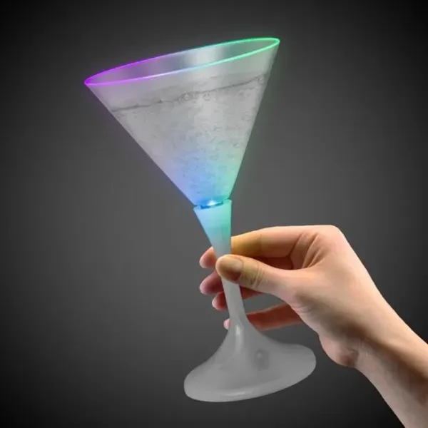 7 1/4 oz. LED Lighted Frosted Martini Glass - 7 1/4 oz. LED Lighted Frosted Martini Glass - Image 2 of 4