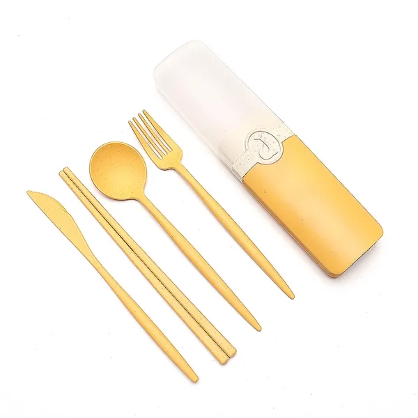 Portable Wheat Straw Cutlery Set - Portable Wheat Straw Cutlery Set - Image 4 of 11
