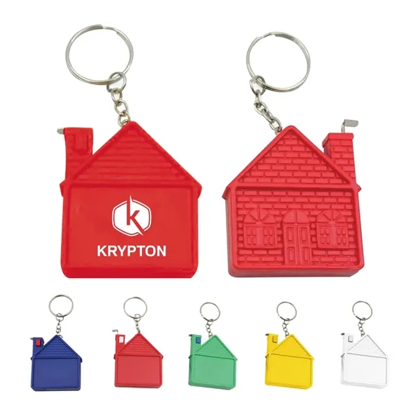 House Shape Tape Measure with Key Chain - House Shape Tape Measure with Key Chain - Image 0 of 6