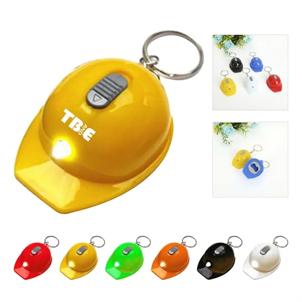 Safety Helmet Keychain With Flashlight - Safety Helmet Keychain With Flashlight - Image 0 of 3