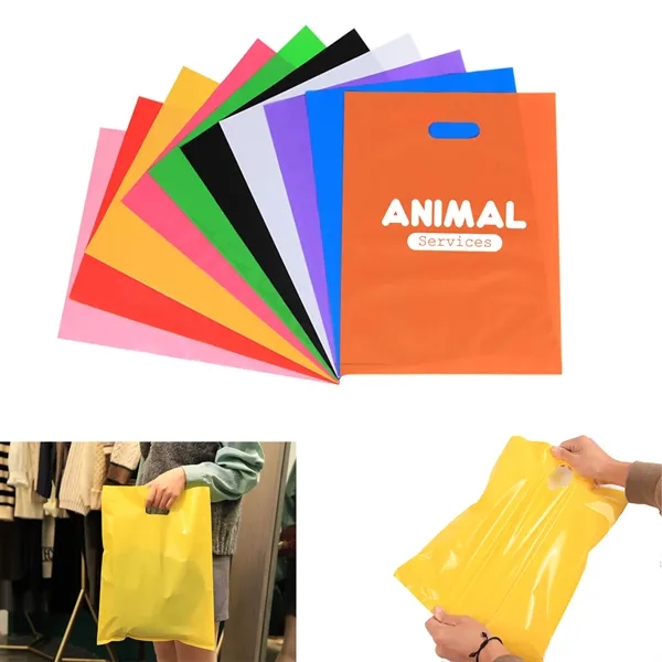 Die cut Soft PE Plastic Handle Shopping Tote Bag - Die cut Soft PE Plastic Handle Shopping Tote Bag - Image 0 of 3