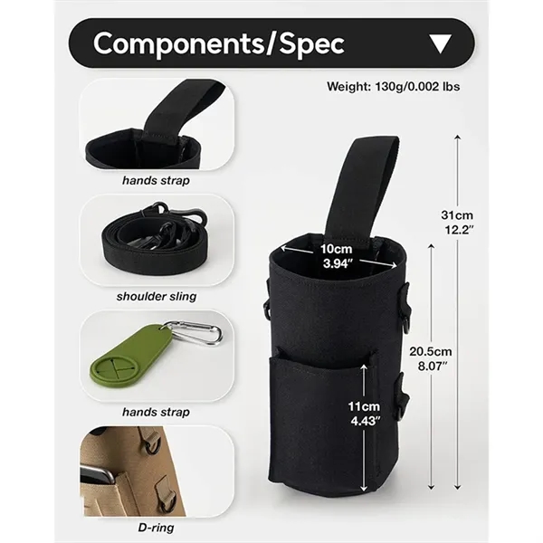 Magnetic Water Bottle Sleeve Bag Phone Holder With Shoulder - Magnetic Water Bottle Sleeve Bag Phone Holder With Shoulder - Image 1 of 5