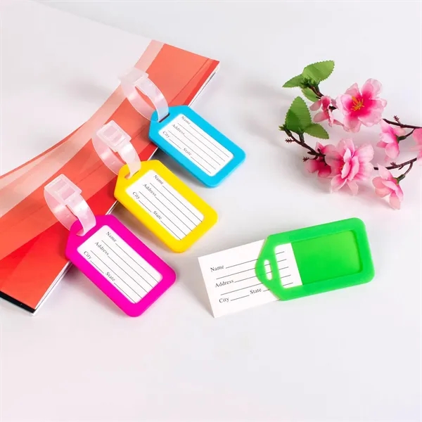 Vibrant Plastic Luggage Tag - Vibrant Plastic Luggage Tag - Image 2 of 3