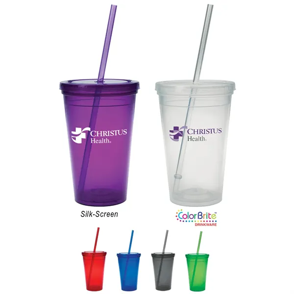 16 Oz. Sunsplash Double Wall Tumbler - 16 Oz. Sunsplash Double Wall Tumbler - Image 0 of 18