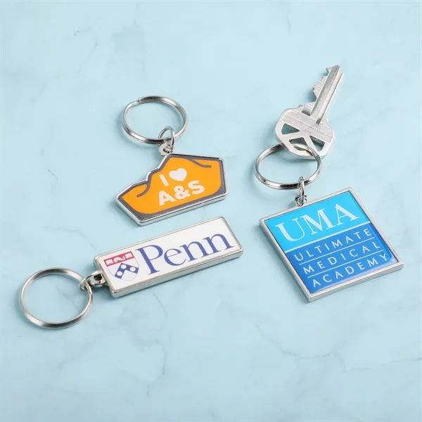 Custom Die Cast Keychain w/Offset Print & Epoxy Dome - Custom Die Cast Keychain w/Offset Print & Epoxy Dome - Image 3 of 3