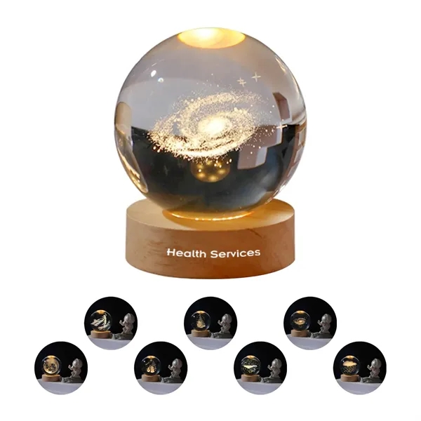 3D Galaxy Crystal Ball Night Light