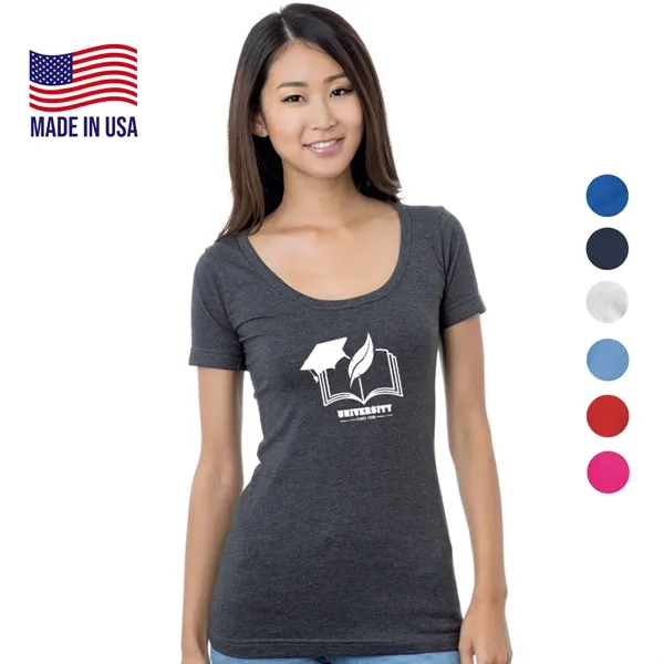 USA-Made Junior Fine Jersey Crew T-Shirt - USA-Made Junior Fine Jersey Crew T-Shirt - Image 0 of 7