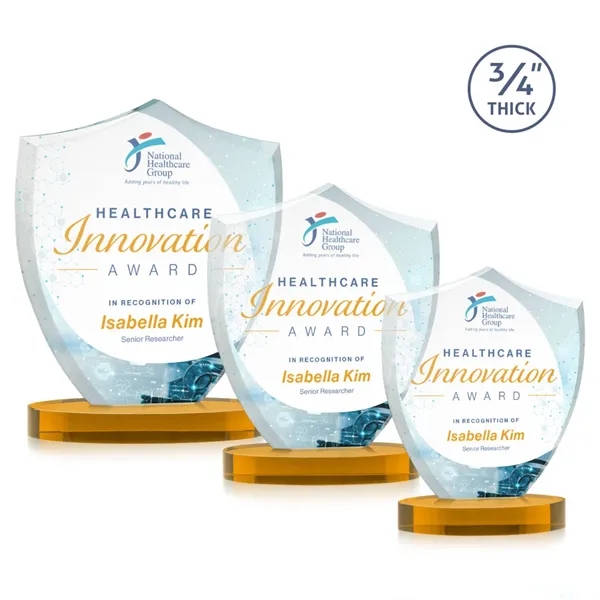 Scudo Shield VividPrint™ Award on Alberton Base - Amber - Scudo Shield VividPrint™ Award on Alberton Base - Amber - Image 0 of 6