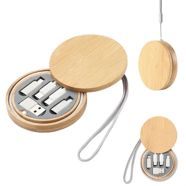 Multi USB Adapter Kit Fast Charging Cable Bamboo Storage Box - Multi USB Adapter Kit Fast Charging Cable Bamboo Storage Box - Image 0 of 4