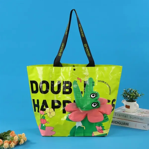 Custom Full Color PP Shopping Tote Bag Gusset - Custom Full Color PP Shopping Tote Bag Gusset - Image 1 of 4