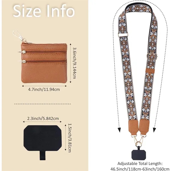 Phone Lanyard Adjustable Wallet Crossbody - Phone Lanyard Adjustable Wallet Crossbody - Image 1 of 7