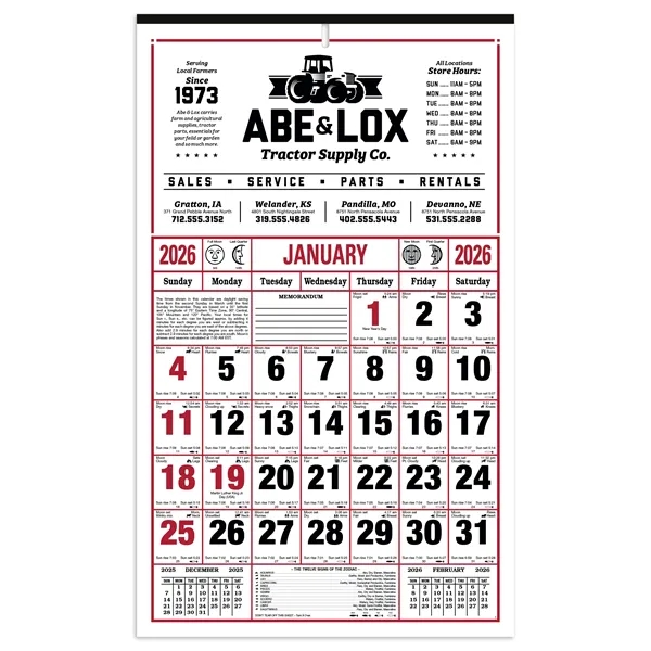 8-Sheet Almanac Calendar - 8-Sheet Almanac Calendar - Image 1 of 1