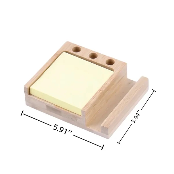 Wooden Desk Organizer Notepad Sticky Notes Pen Phone Holder - Wooden Desk Organizer Notepad Sticky Notes Pen Phone Holder - Image 1 of 2