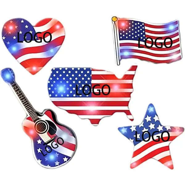 USA Flag Flashing Pin - USA Flag Flashing Pin - Image 0 of 3