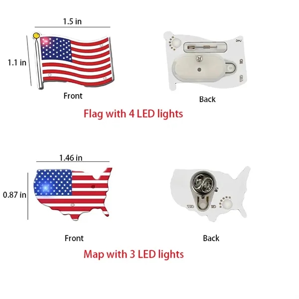 USA Flag Flashing Pin - USA Flag Flashing Pin - Image 1 of 3
