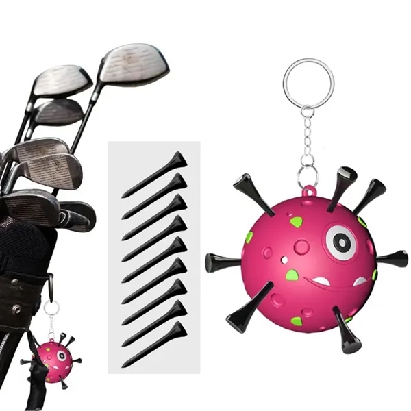 Portable Golf Ball Tees Holder with Novelty Keychain - Portable Golf Ball Tees Holder with Novelty Keychain - Image 1 of 1
