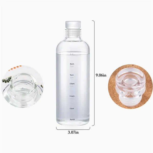 25oz Borosilicate Glass Time Marker Water Bottle - 25oz Borosilicate Glass Time Marker Water Bottle - Image 0 of 1