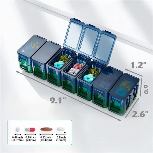 ABS Removable Sealed Pill Storage Box 14-Compartments Set - ABS Removable Sealed Pill Storage Box 14-Compartments Set - Image 1 of 2