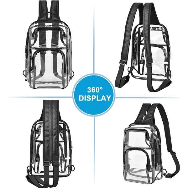 3 in 1 Crossbody Backpack Stadium Approved Clear Sling Bag - 3 in 1 Crossbody Backpack Stadium Approved Clear Sling Bag - Image 2 of 3