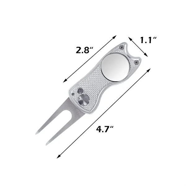 Fold-Out Golf Divot Tool With Removable Magnetic Disc - Fold-Out Golf Divot Tool With Removable Magnetic Disc - Image 1 of 1