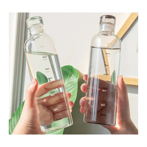 25oz Borosilicate Glass Time Marker Water Bottle - 25oz Borosilicate Glass Time Marker Water Bottle - Image 1 of 1