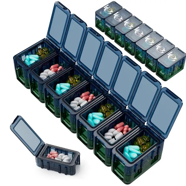 ABS Removable Sealed Pill Storage Box 14-Compartments Set - ABS Removable Sealed Pill Storage Box 14-Compartments Set - Image 0 of 2