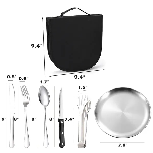 Portable Stainless Steel Cutlery Set 10 Pieces - Portable Stainless Steel Cutlery Set 10 Pieces - Image 1 of 2