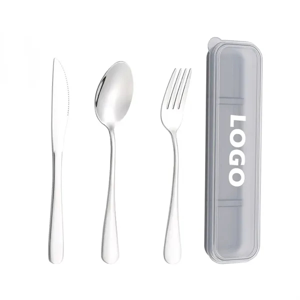 Portable Stainless Steel Cutlery Set with PP Storage Case - Portable Stainless Steel Cutlery Set with PP Storage Case - Image 0 of 2