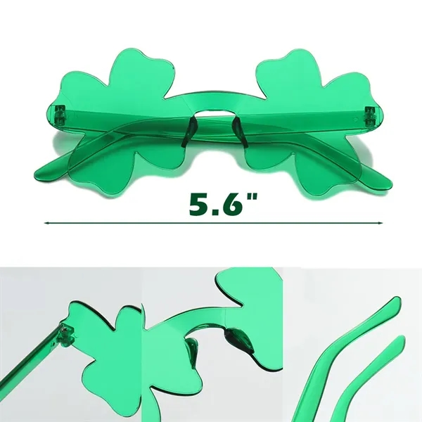 Fun St. Patrick's Day Clover-Shaped Glasses for Adults - Fun St. Patrick's Day Clover-Shaped Glasses for Adults - Image 1 of 2