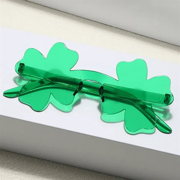 Fun St. Patrick's Day Clover-Shaped Glasses for Adults - Fun St. Patrick's Day Clover-Shaped Glasses for Adults - Image 2 of 2