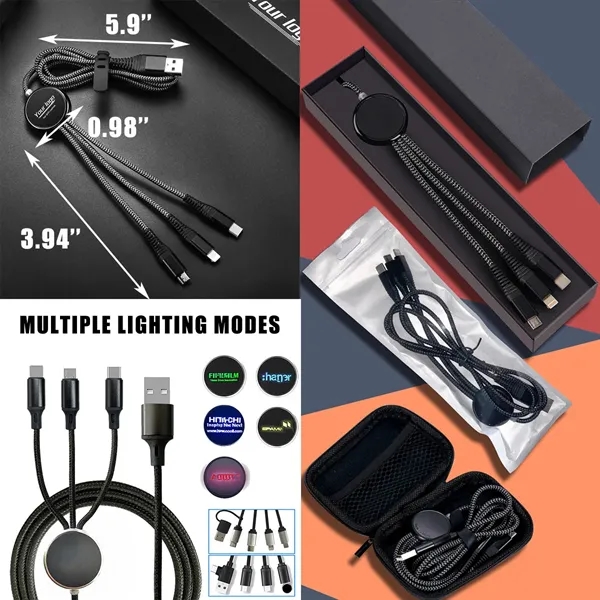 LED Lit 3-in-1 Multi-Interface Charging Cable - LED Lit 3-in-1 Multi-Interface Charging Cable - Image 1 of 1
