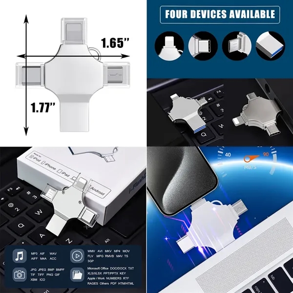 4-in-1 Dual Use High-Capacity USB Drive - 4-in-1 Dual Use High-Capacity USB Drive - Image 1 of 1