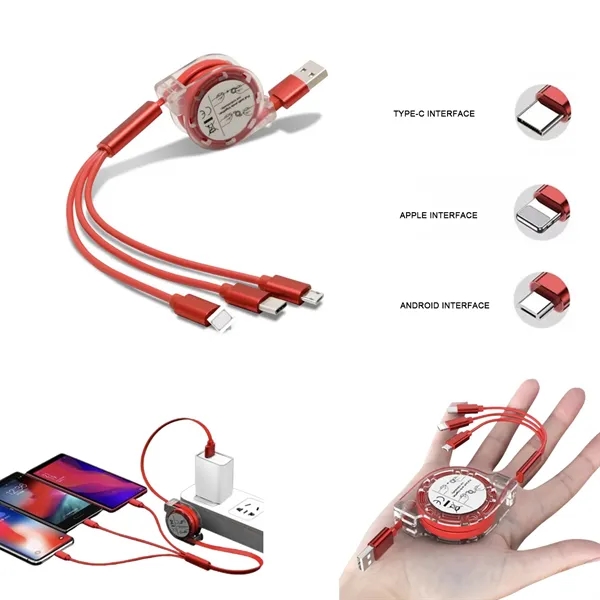 Retractable Fast Charging Car Three-in-one  Cable - Retractable Fast Charging Car Three-in-one  Cable - Image 0 of 1