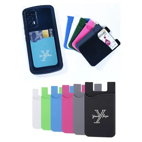 Multicolor Silicone Adhesive Cell Phone Wallet - Multicolor Silicone Adhesive Cell Phone Wallet - Image 0 of 1