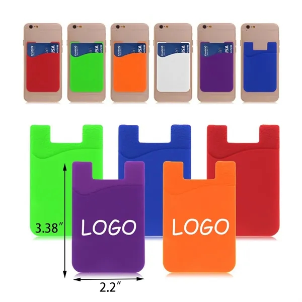 Multicolor Silicone Adhesive Cell Phone Wallet - Multicolor Silicone Adhesive Cell Phone Wallet - Image 1 of 1