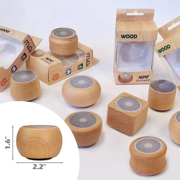 Portable Mini Wooden Wireless Speaker - Portable Mini Wooden Wireless Speaker - Image 1 of 1