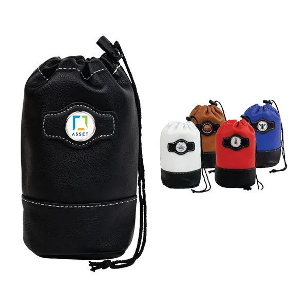 Leatherette Drawstring Valuables Pouch - Leatherette Drawstring Valuables Pouch - Image 0 of 6