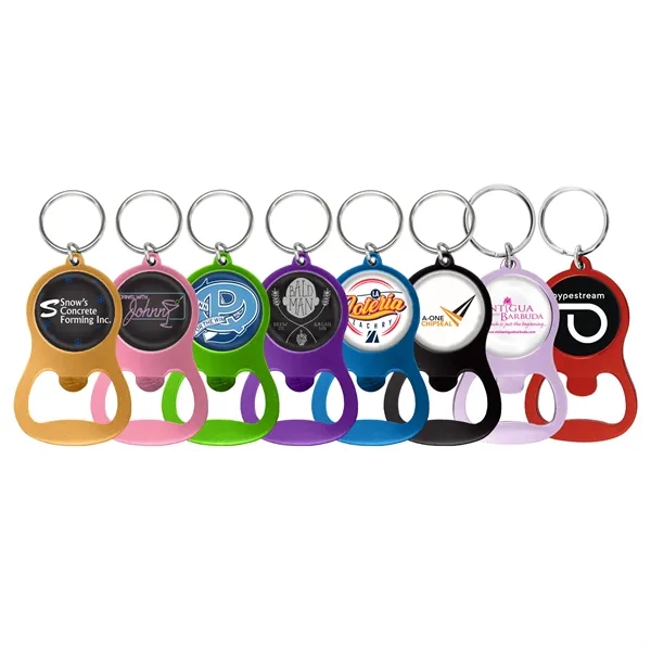 Colorful Aluminum Bottle Opener w/ Key Ring - Colorful Aluminum Bottle Opener w/ Key Ring - Image 1 of 19