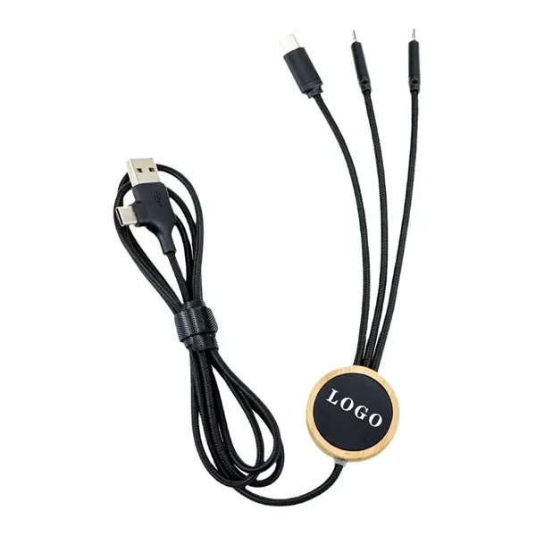 6-in-1 Eco-Friendly Bamboo LED Charging Cable - 6-in-1 Eco-Friendly Bamboo LED Charging Cable - Image 0 of 3