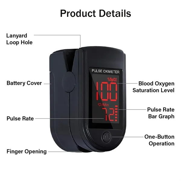Fingertip Pulse Oximeter Blood Oxygen Saturation Monitor - Fingertip Pulse Oximeter Blood Oxygen Saturation Monitor - Image 2 of 4