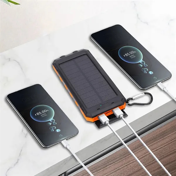 10000mAh Solar Energy Power Bank with LED Light and Compass - 10000mAh Solar Energy Power Bank with LED Light and Compass - Image 3 of 6