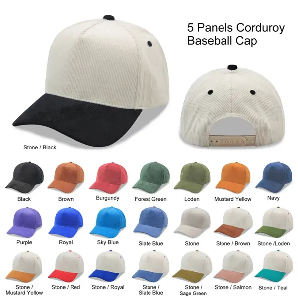 Adjustable Cotton Corduroy Baseball Cap - Adjustable Cotton Corduroy Baseball Cap - Image 0 of 9
